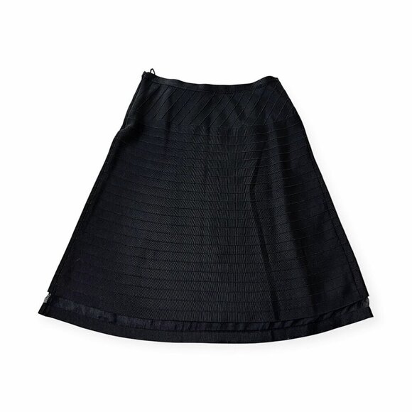 Prada Black Ottoman/Grosgrain A-Line Skirt,‎ size 44 Italy/M - Picture 5 of 13